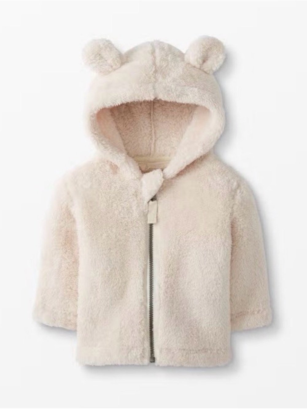 Hanna Andersson Plush Baby Hoodie in Soft Cream